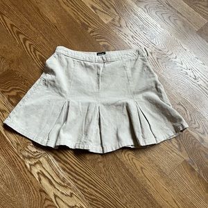 NWT Urban Outfitters beige corduroy pleated mini skirt
